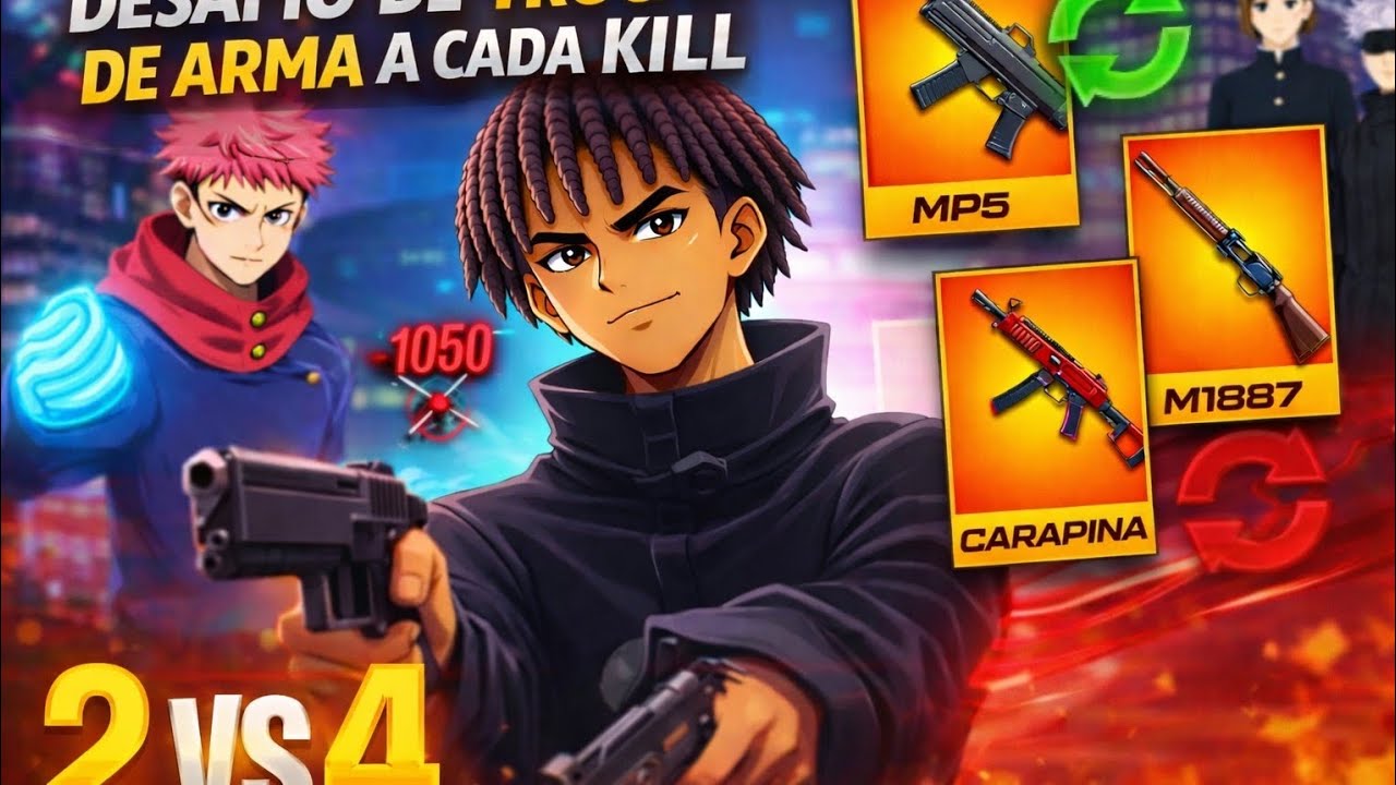A CAÐA KILL SOU OBRIGADO A TROCAR DE ARMA NESSE DESAFIO NO DUO VS SQUAD 