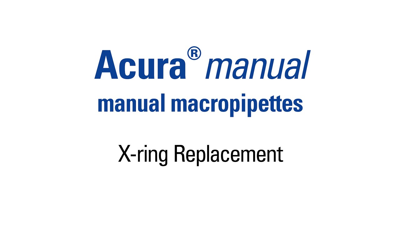X-Ring replacement of the Acura&reg; manual 835 macropipette