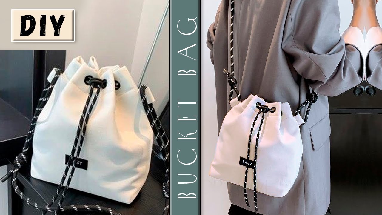 DIY Drawstring Bag Making from cloth at home ♥ Pinterest Idea sewing from scratch.