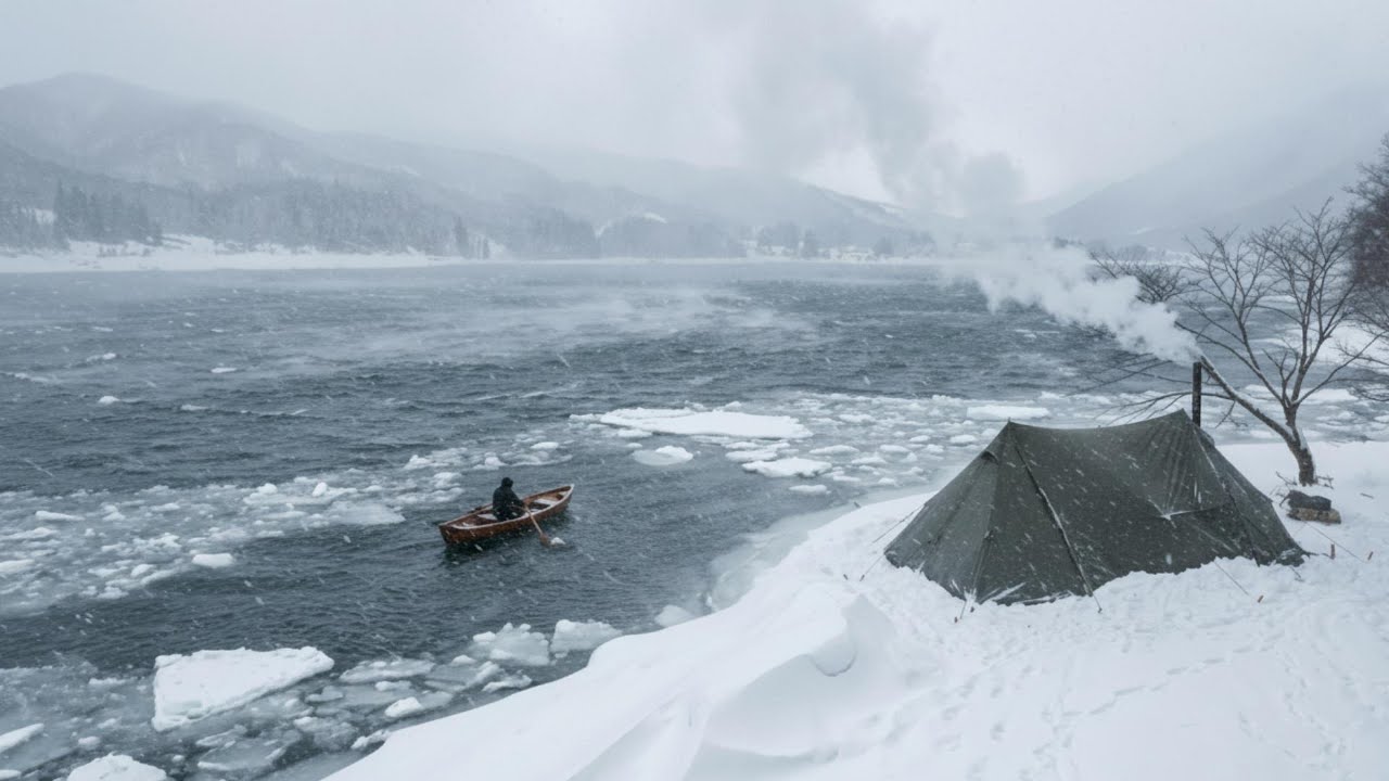 2 Days of Solo Hot Tent Camping by a Cold River | Winter Camping