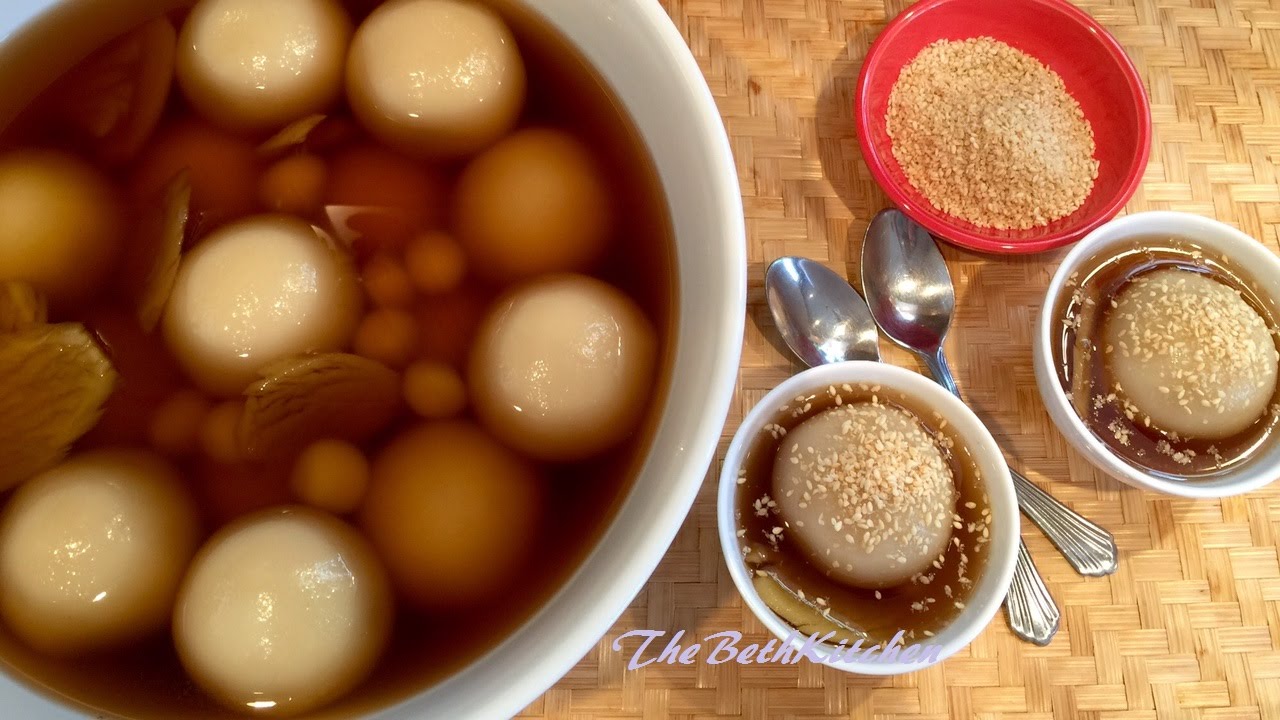 Cách làm Chè Trôi Nước - Glutinous Rice Balls with Mung Beans Filling in Ginger Syrup
