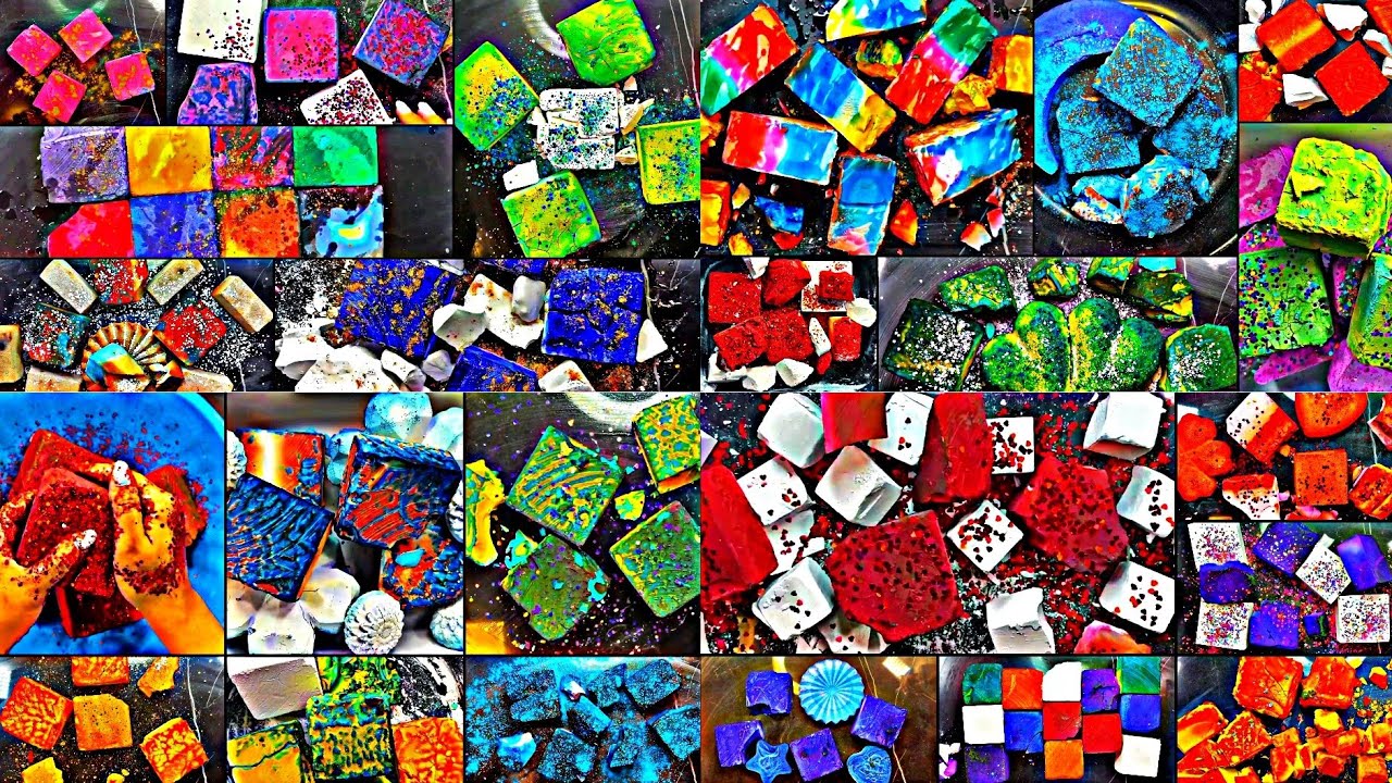 1000 SUBSCRIBERS 🎉 | BSN DYED BLOCKS | 24 videos | asmr fresh gym chalk compilation oddly satisfying