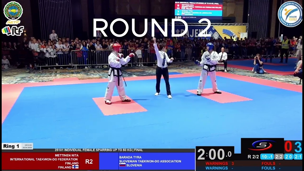 Tyra Barada SLO VS Nita Mettinen FIN ITF Taekwondo European Championships 2025 Final