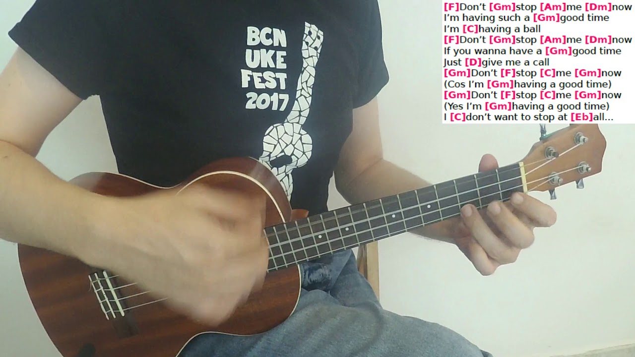 Don't stop me now - Queen - Ukulele Cover Play Along with lyrics and chords