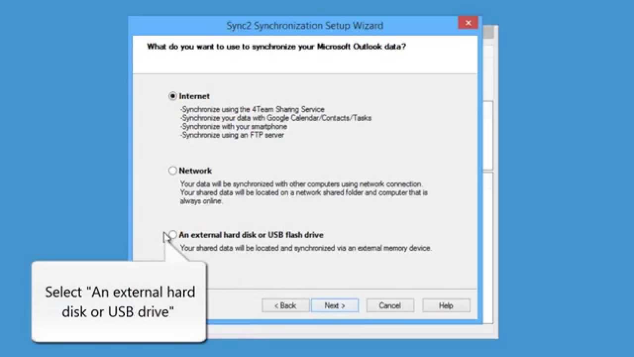 How to synchronize Microsoft Outlook between PCs using an external storage device (USB)?