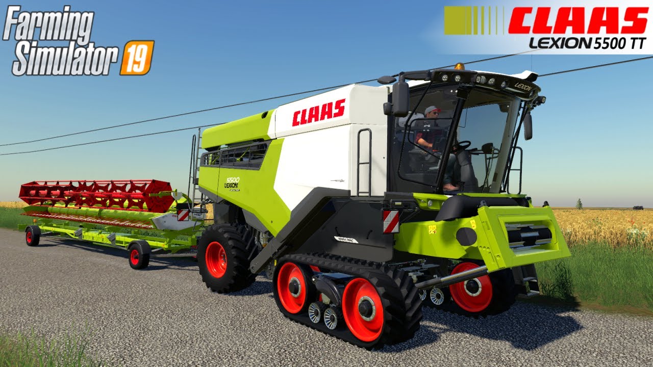 Farming Simulator 19 - CLAAS LEXION 5500 TT Tracked Harvester Working In The Field