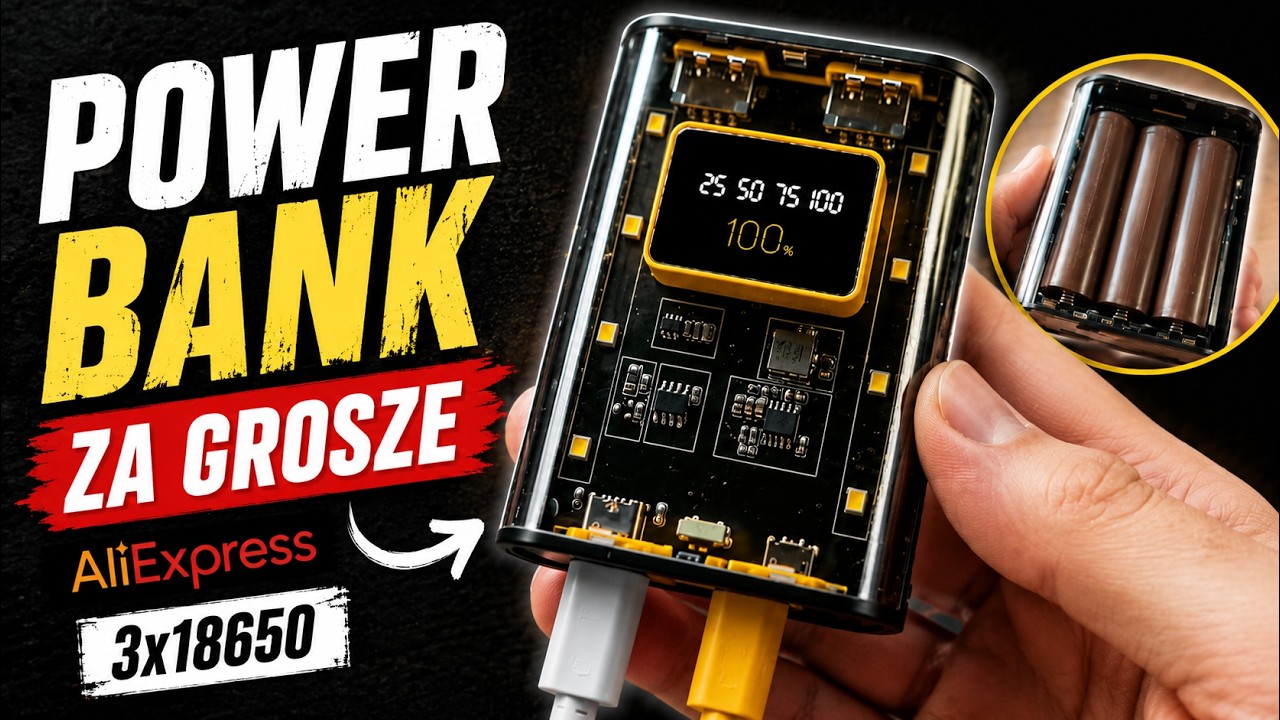 Zbuduj własny POWERBANK - Przezroczyste etui DIY na ogniwa 18650 z Aliexpress TEST CZAJNA.PL