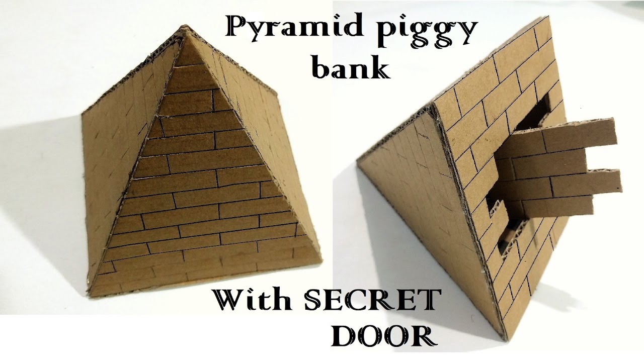 How to make A Pyramid piggy bank safe with secret door |  Pyramid Locker safe