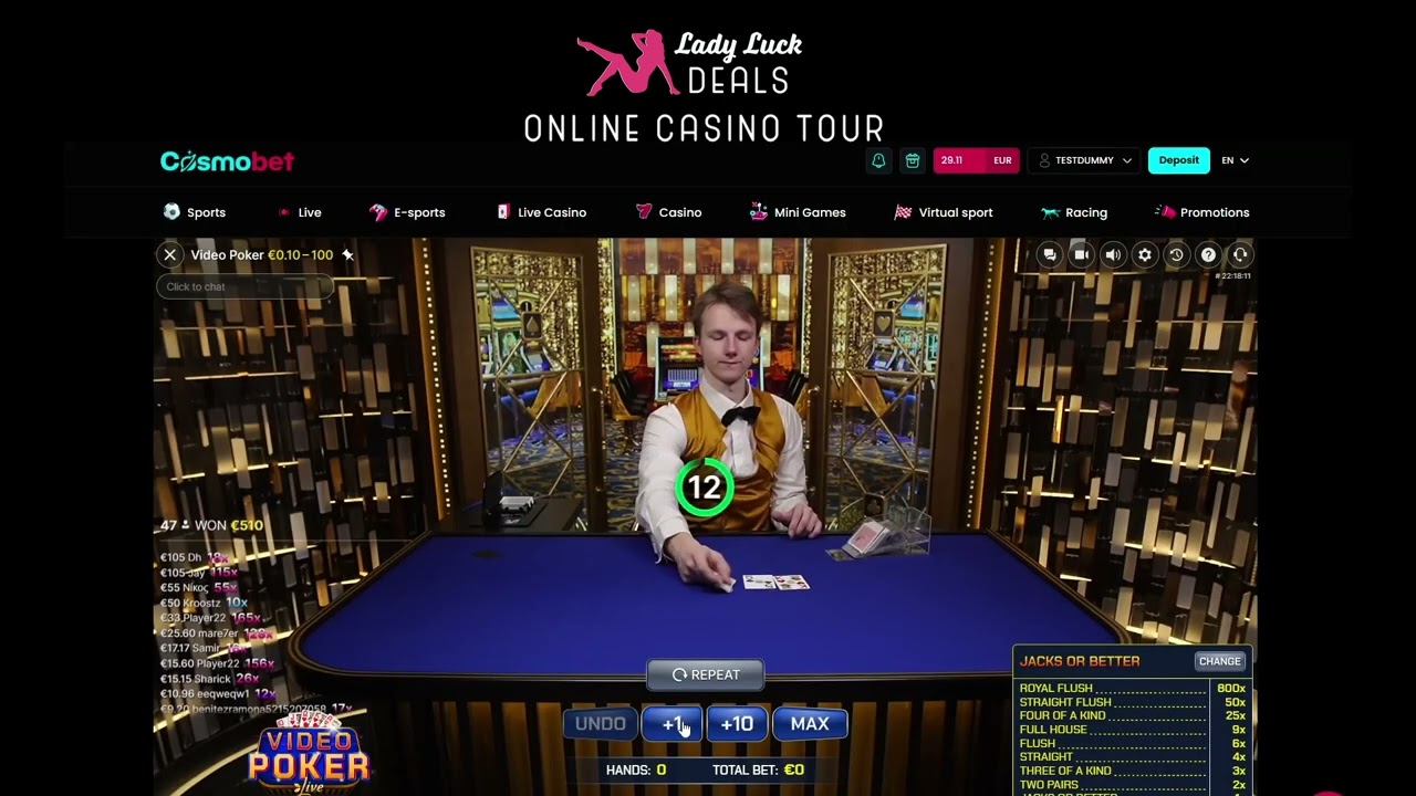 CosmoBet Online Casino Tour with Lady Luck Deals