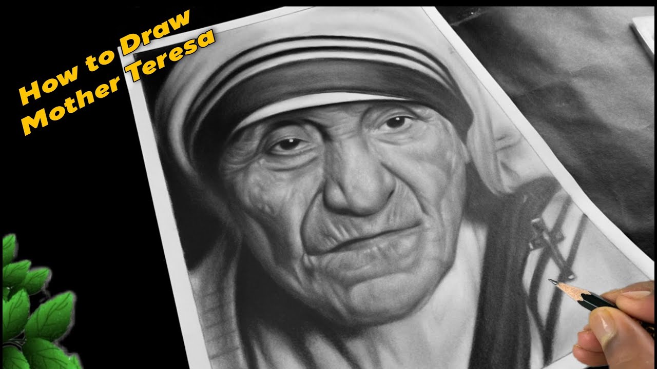 How to draw Mother Teresa | Face Shading | Step by Step Shading Tutorial for beginners