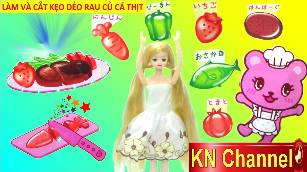 ĐỒ CHƠI NẤU ĂN ĐỘC LẠ | LÀM & CẮT KẸO DẺO HÌNH THỊT CÁ RAU CỦ LẠ MẶT ĐỒ CHƠI POPIN COOKIN