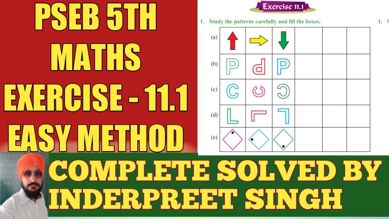 EXERCISE 11.1(QUESTION 1) PSEB 5TH MATHS CHAPTER 11 PATTERNS PUNJAB SCHOOL EDUCATION BOARD