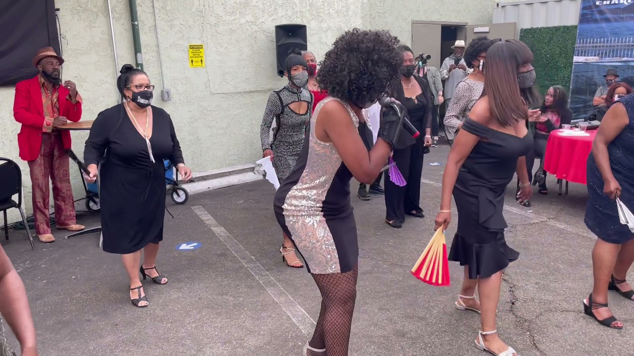 Ladies Fan Line Dance Performance at Charles Wright Album Listening Party in Leimert Park
