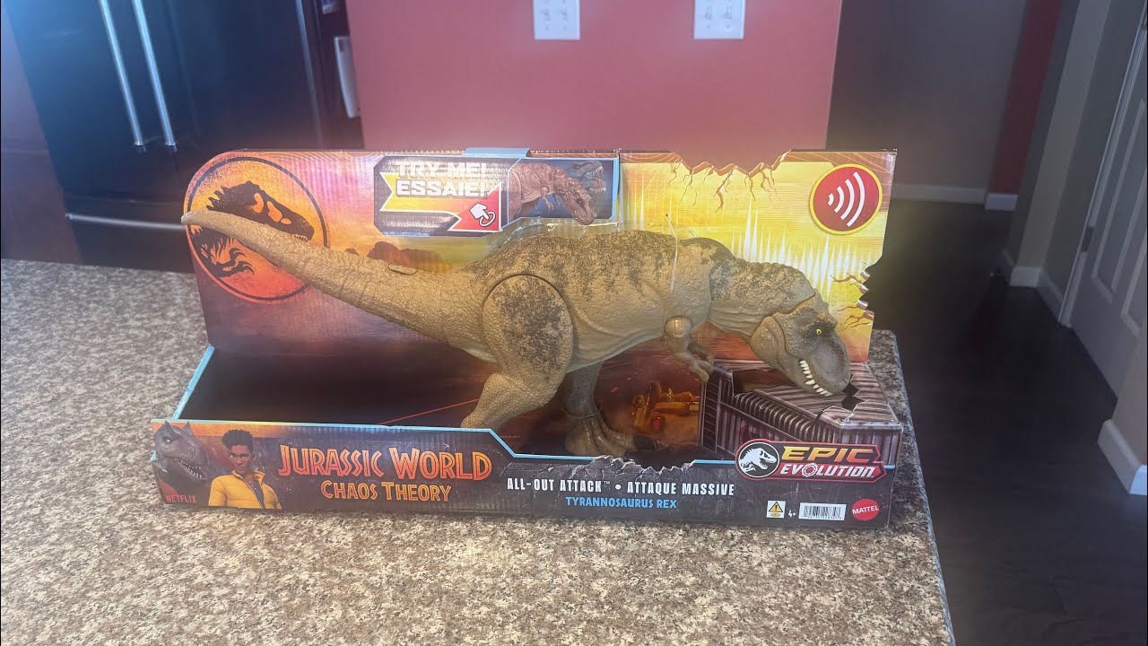 Jurassic World Chaos  Theory All Out Attack Tyrannosaurus Rex toy review
