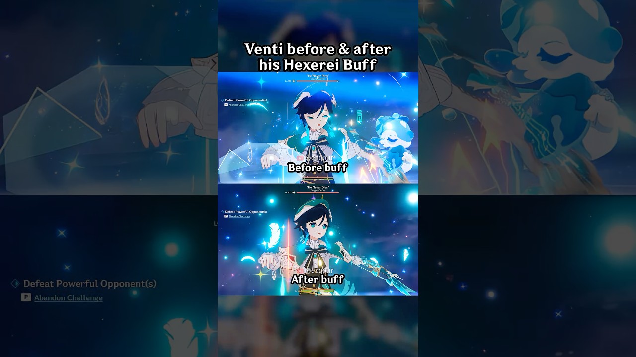 Venti Before & After His Hexerei Buff
