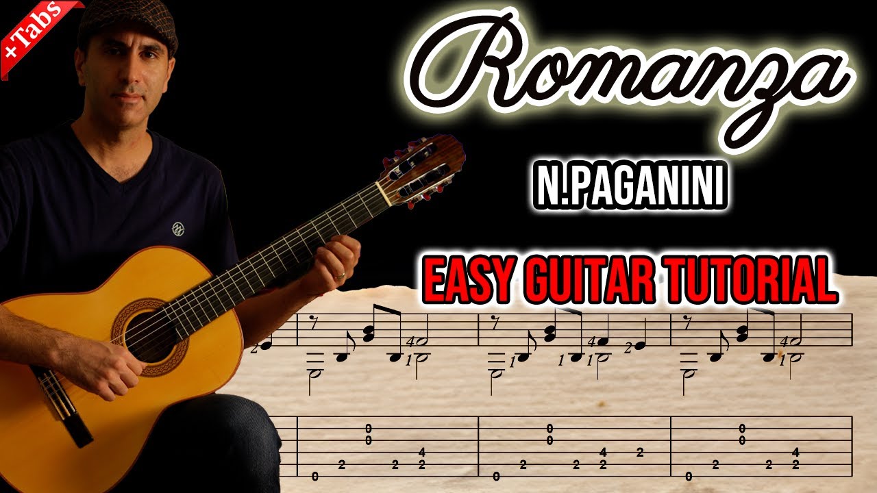 Romanza by Niccolo Paganini | Classical Guitar Tutorial for Beginners & Intermediate