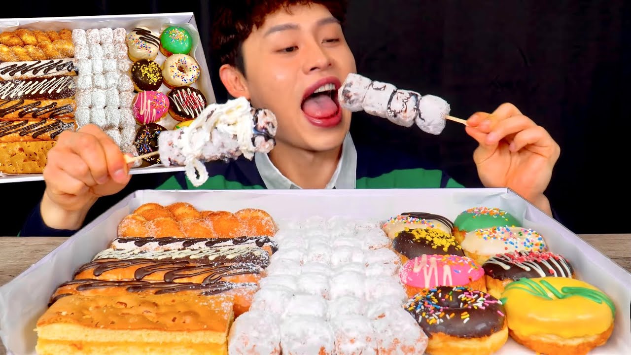 ASMR 13000원짜리 초가성비도넛🍩 배터지는 모둠도넛 먹방~!! Doughnut Party 🎊 MiNi Doughnut Chocolate Doughnut 🍩 MuKBang