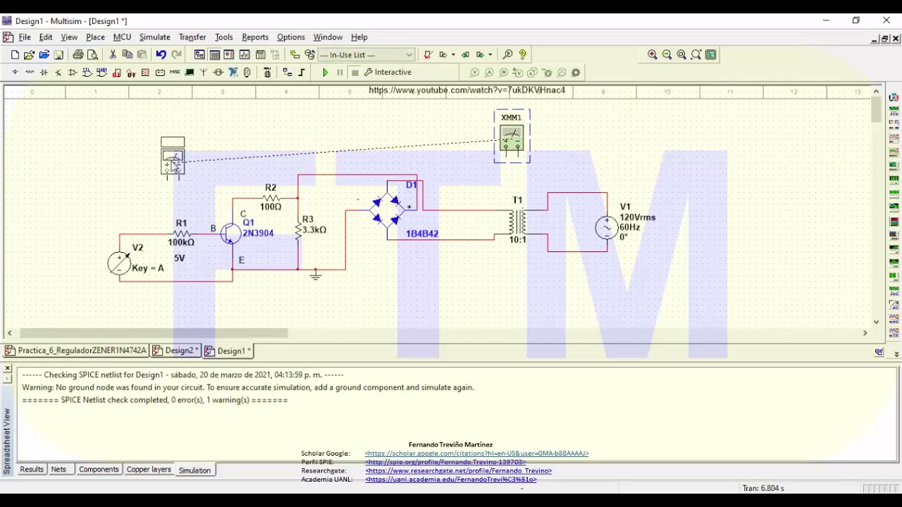 Práctica 7 Curvas del transistor BJT NPN utilizando un osciloscopio en MULTISIM. (Implementación)