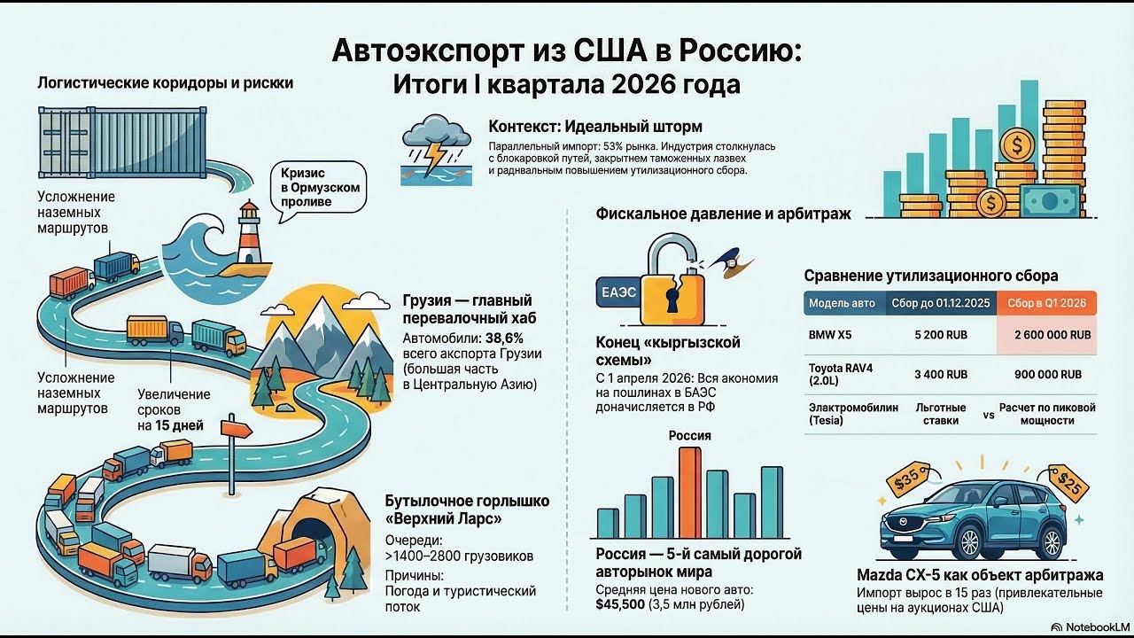 Автоэкспорт США в Россию: Анализ 2026