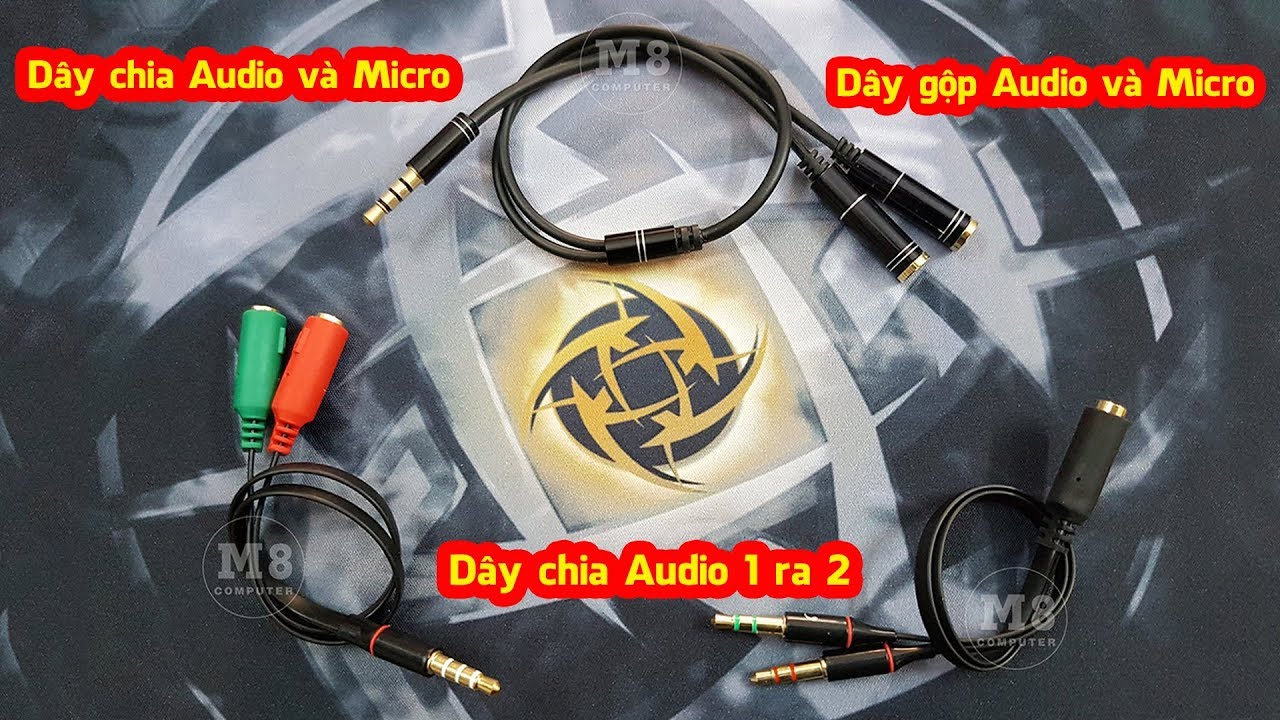 Review Dây chia Audio 1 ra 2 - Dây chia Audio và Micro - Dây gộp Audio và Micro
