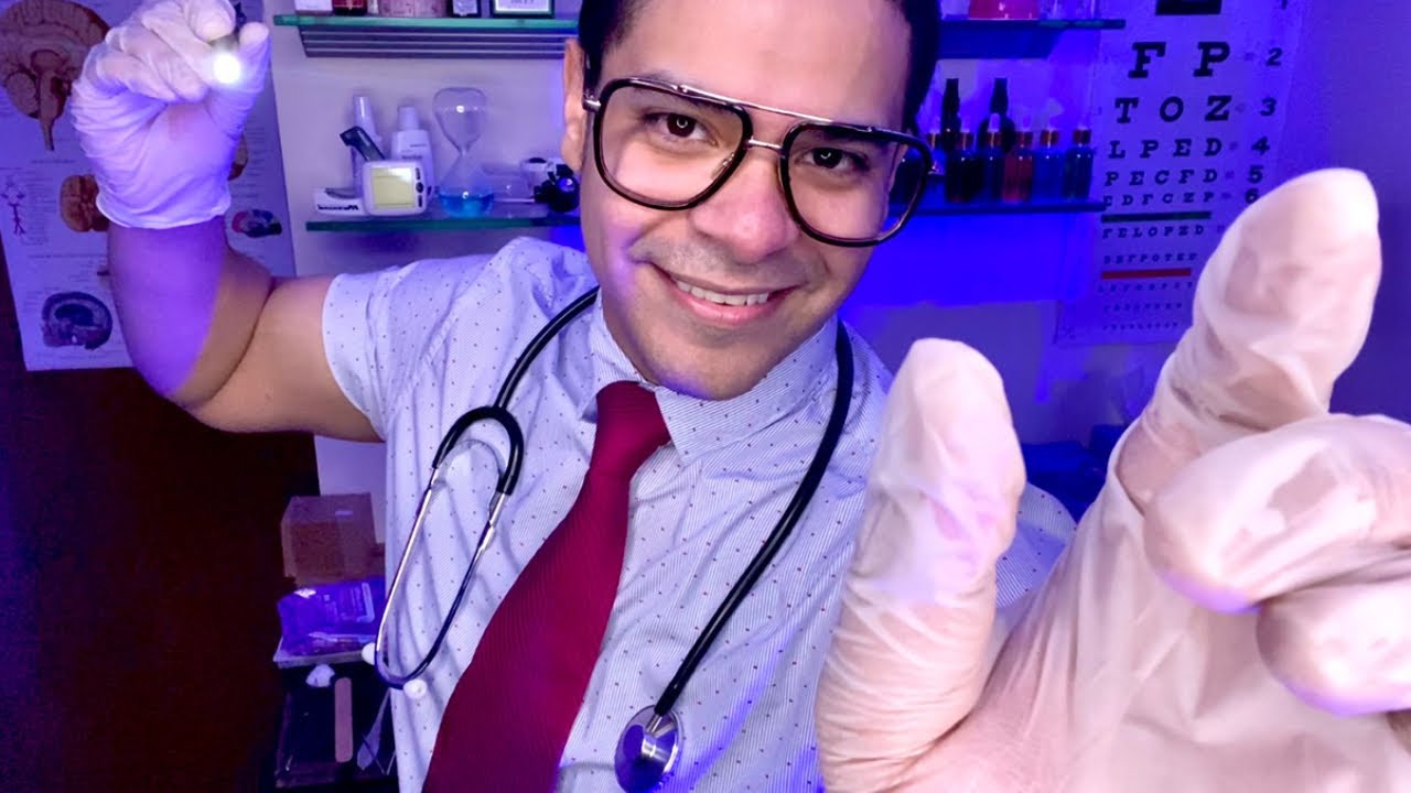ASMR Doctor Cranial Nerve Exam For Stress Roleplay Male (Medical Ear Eyes Light Tuning Fork Exam)