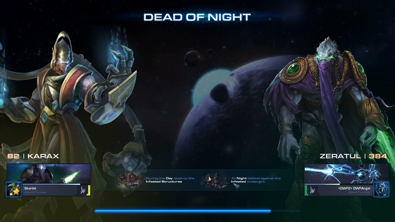 Starcraft II Co-Op: Karax | 82 & Zeratul | 384 - Mission -Dead of Night - Brutal