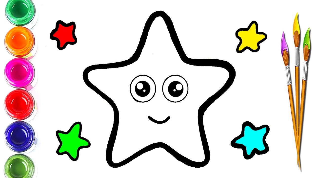 Rainbow Star Drawing, Painting, Coloring for Kids & Toddlers | Kids Art | How To Draw Star ?