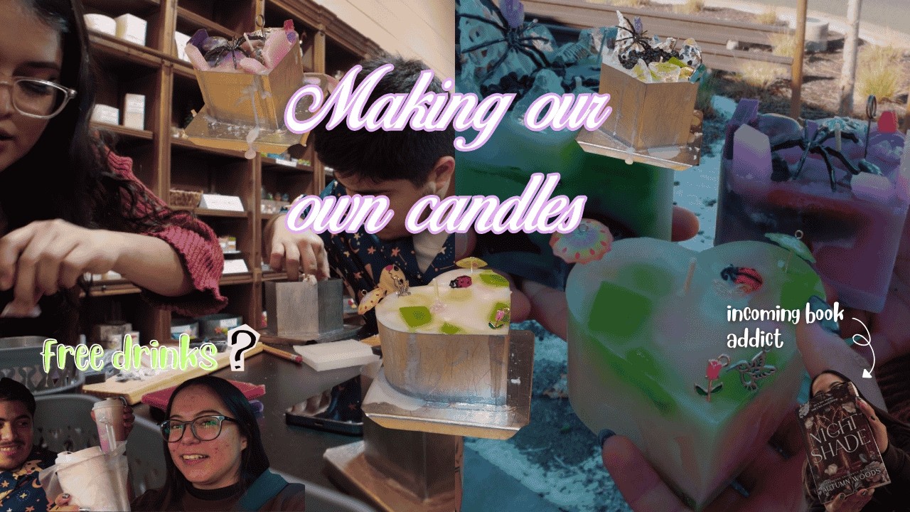 Making our own candles!🕯️| books, boba, & lil good luck🍀📖