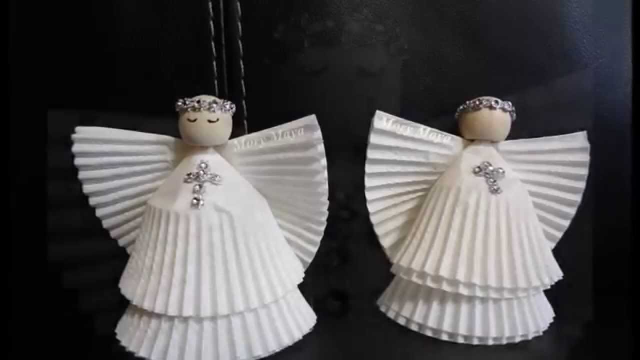 Como hacer angeles con capacillos para cupcakes, DIY decoración navideña