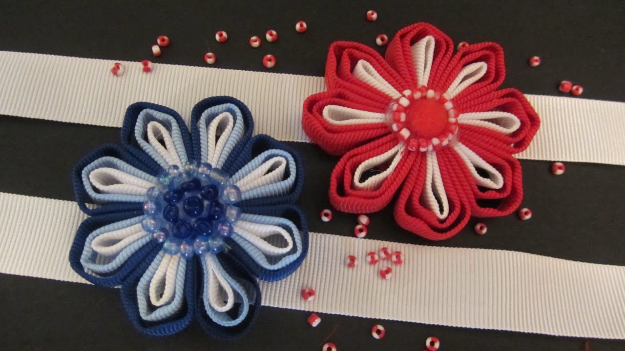 Tutorial: Flores de cinta. Flowers ribbon.