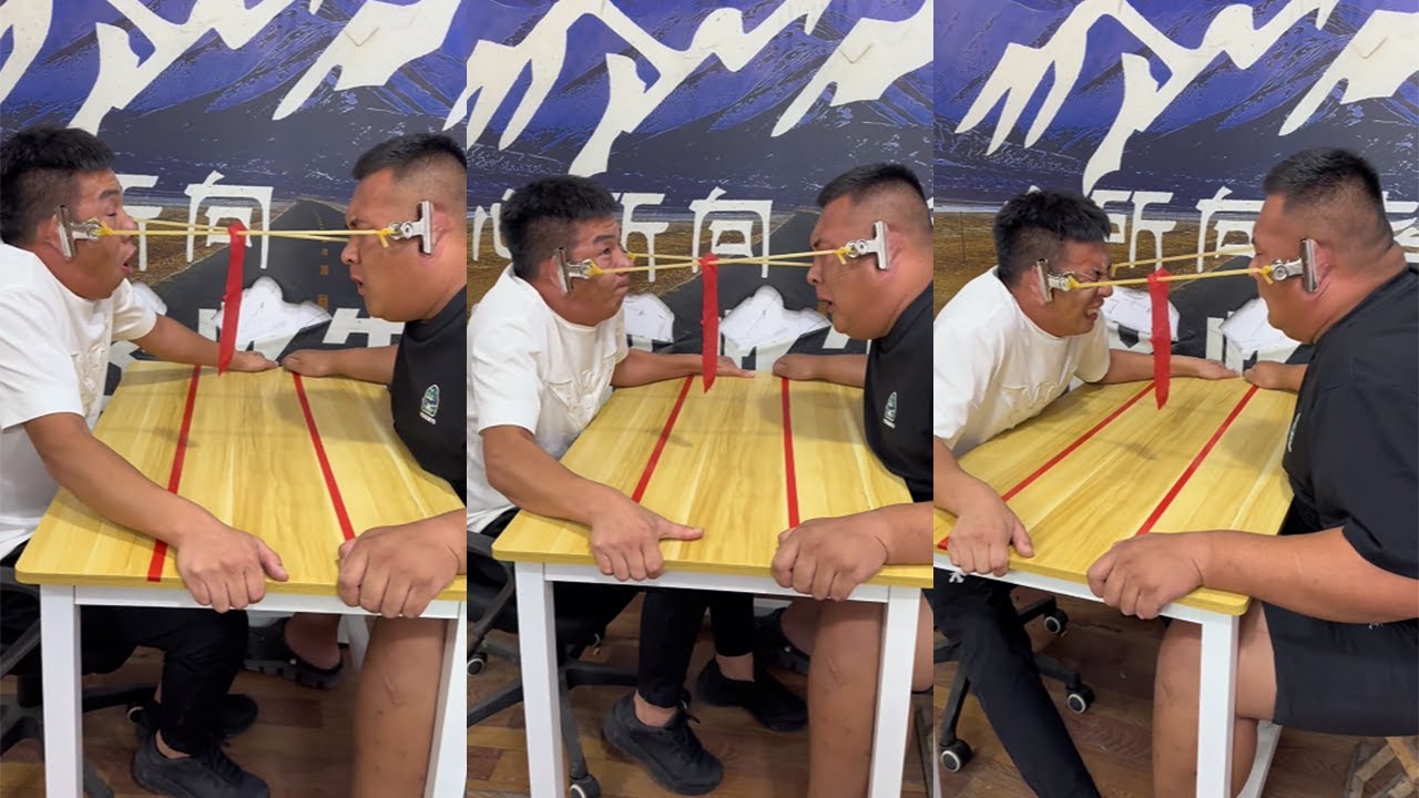 Steel clips, tourniquets, and a tug-of-war competition.#funny#hilarious
