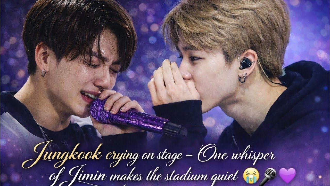 Jungkook crying on stage-one whisper of Jimin makes the stadium quiet 😭 🎤 💜