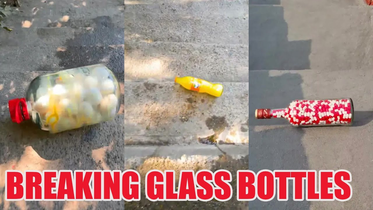 Breaking Glass Bottles and Balloon Drops 🔥 Crushing Crunchy & Soft Things #asmr #satisfying