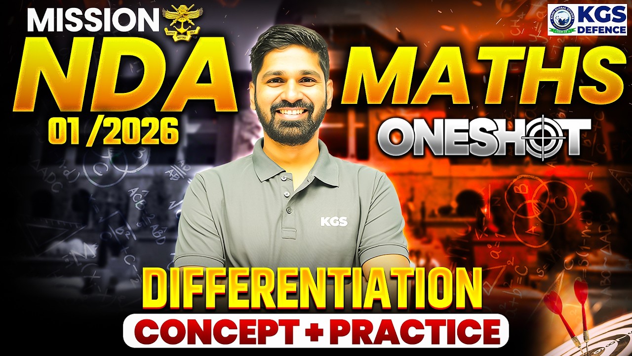 MISSION NDA 01/2026 | Maths One Shot | Differentiation Concept + Practice | By Prashant Sir | KGS