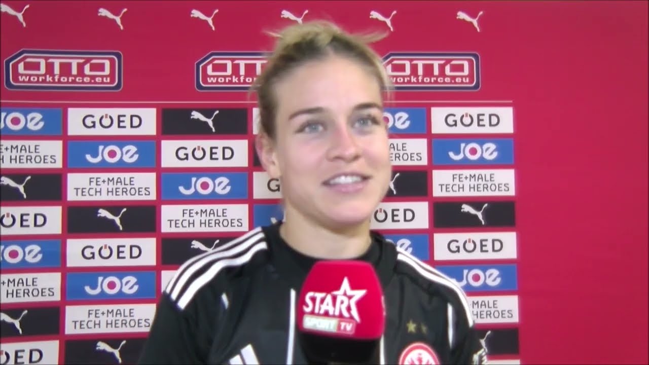 Interview mit Nadine Riesen nach PSV Vrouwen vs Eintracht Frankfurt im UWEC