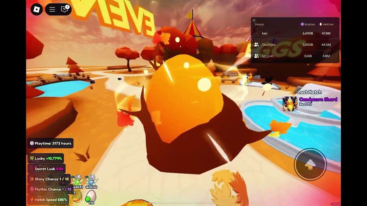 I hatched all 3 Autumn Egg Secrets on 1 account || Bubble Gum Simulator Infinity