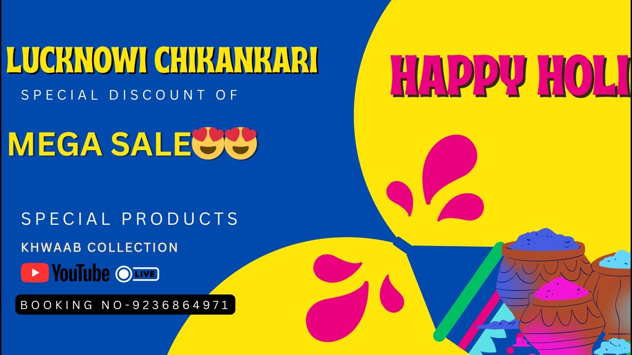 Holi Dhamaka 🔥Lucknowi Chikankari Latest Collection BOOKING NO-| 9236864971 |#yt #chikankari #live