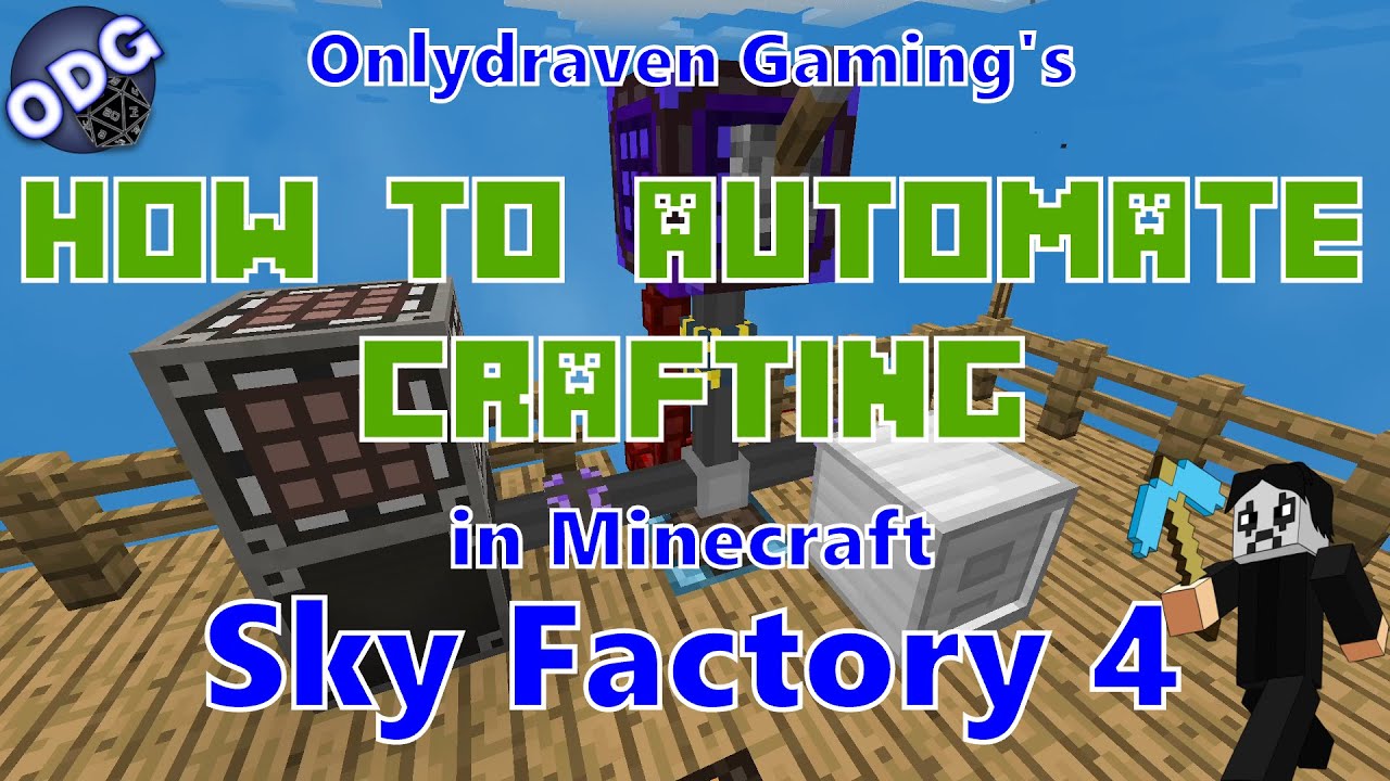 Minecraft — Sky Factory 4 — Как автоматизировать крафт с помощью простой системы хранения