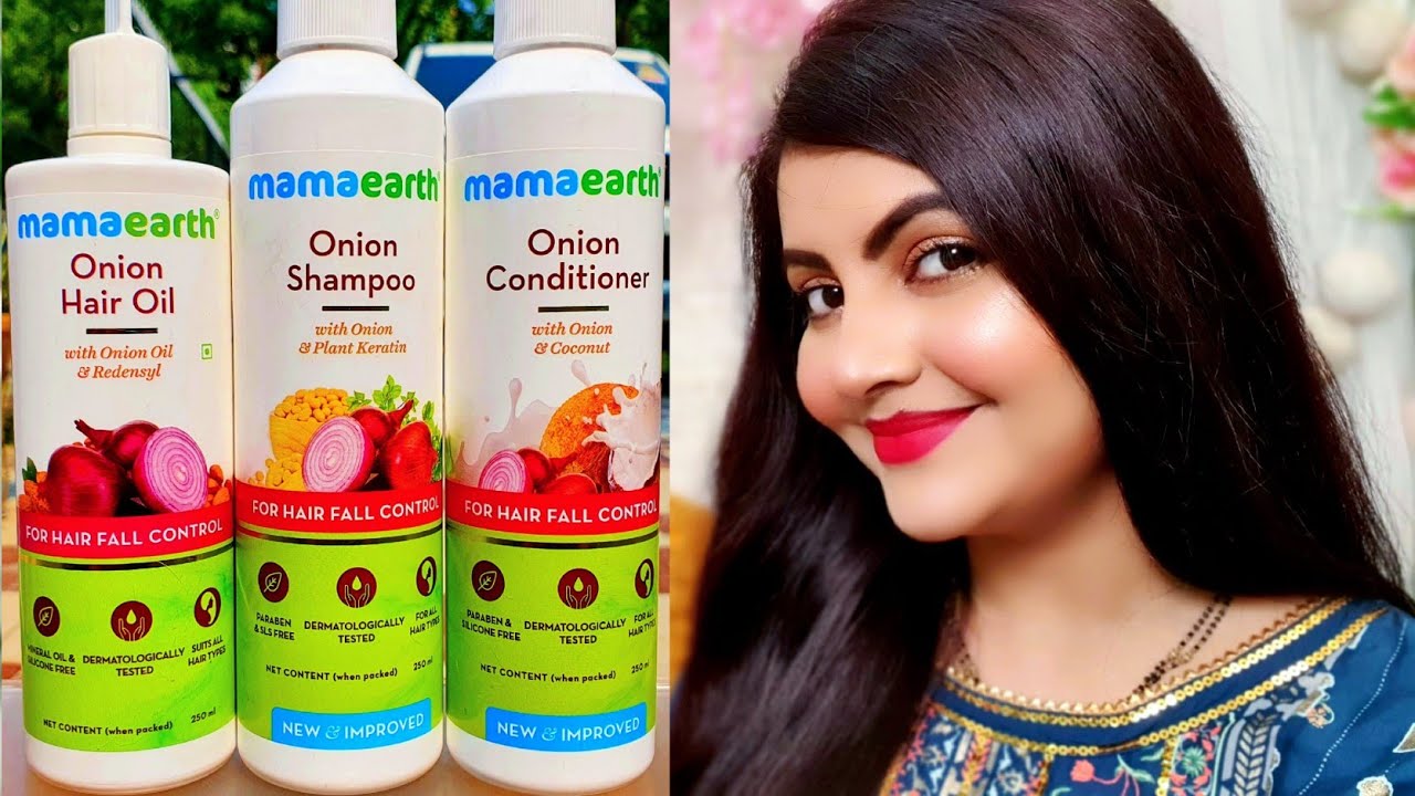 MAMAEARTH ONION HAIR OIL & SHAMPOO CONDITIONER UPDATED REVIEW | NEW & IMPROVED | HAIRCARE ROUTINE |