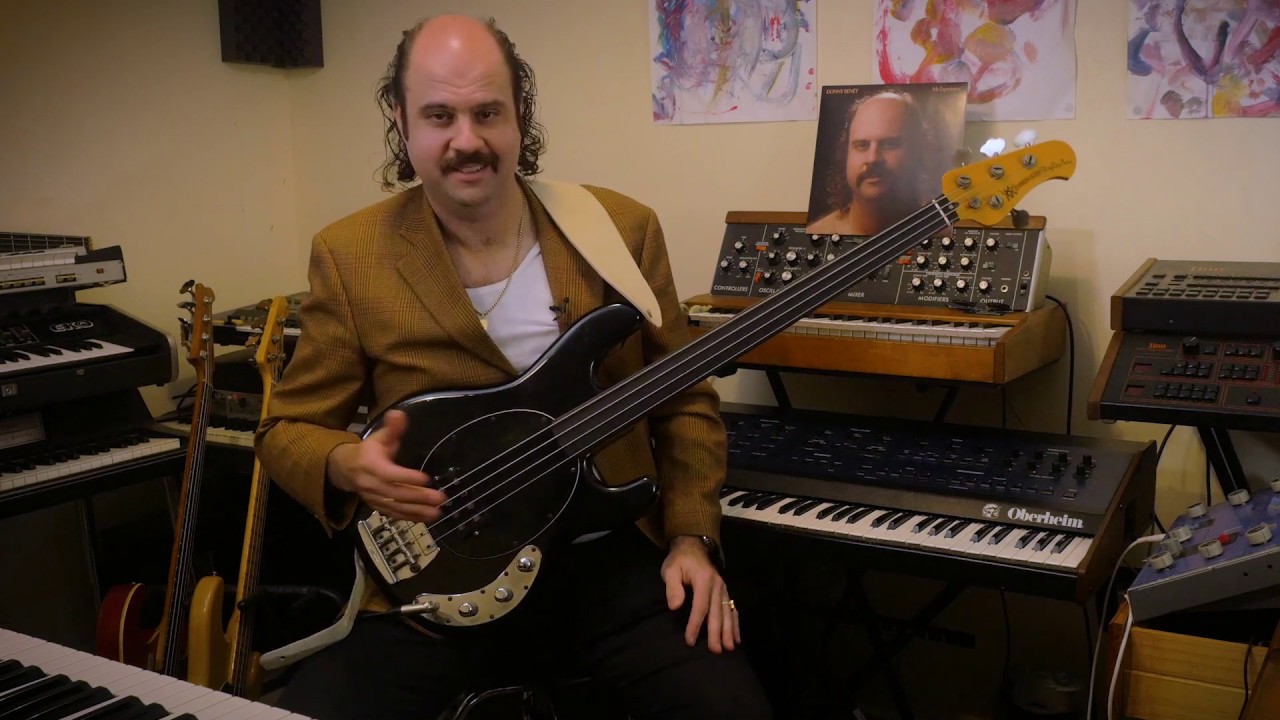 Donny Benét in the studio - fretless bass