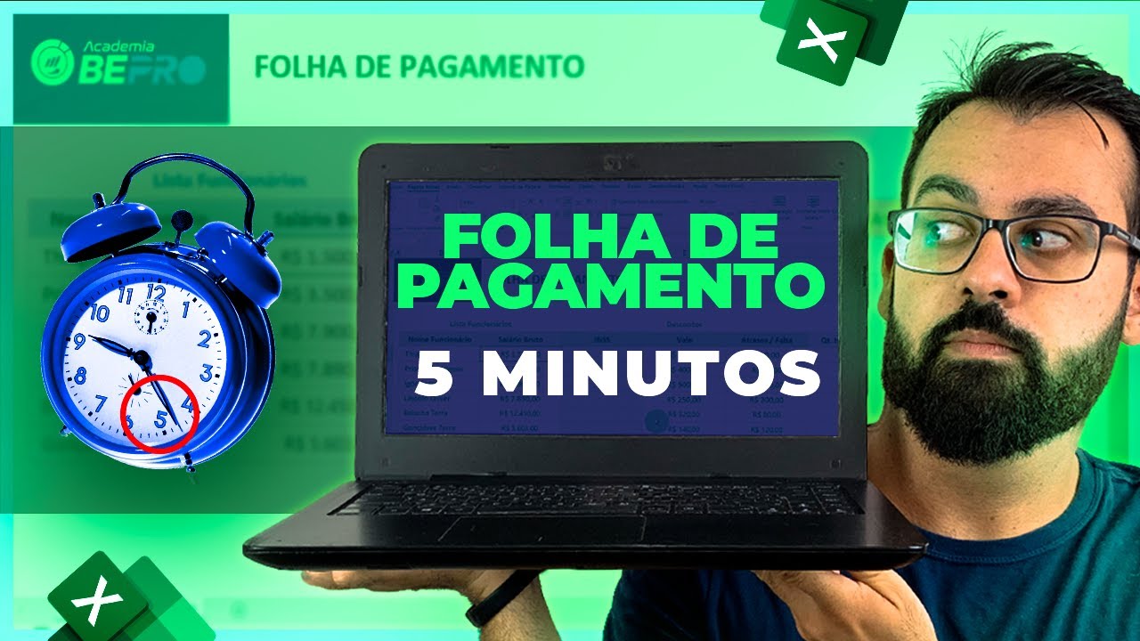 Como Fazer uma Folha de Pagamento no Excel em 5 Minutos | Planilha Gr&aacute;tis para Baixar