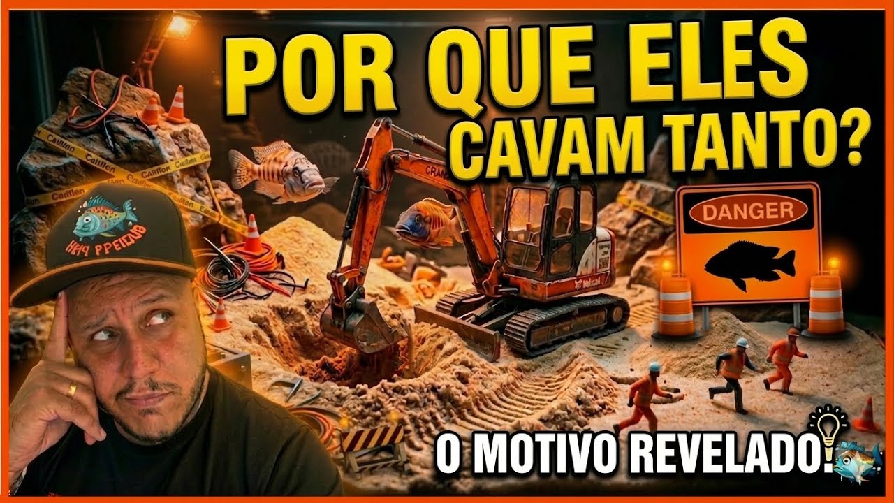 CICLÍDEOS AFRICANOS - POR QUAL RAZÃO CAVAM O SUBSTRATO? 🚜🐟(Entenda esse comportamento!)