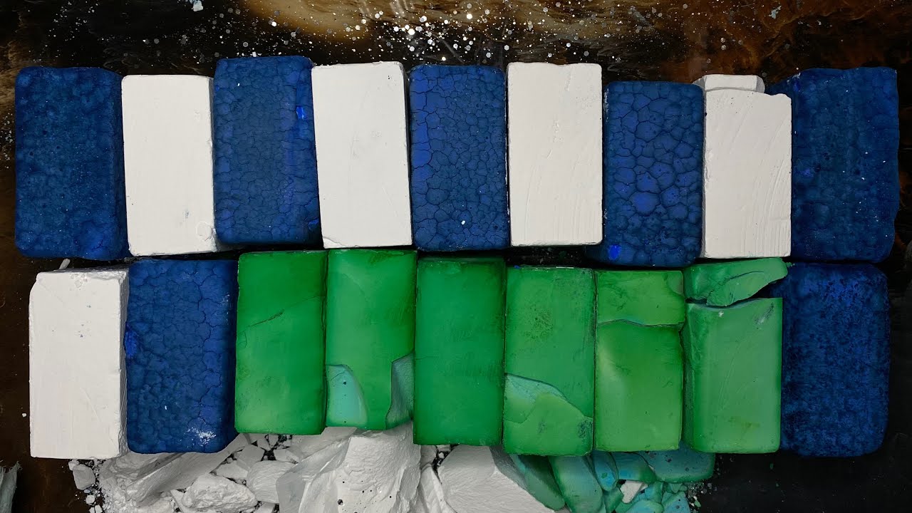 Pasted, Dyed and Fresh Blocks Collab with Amazing @ASMRgymchalkIndonesia🤩-Dyed Gym Chalk asmr