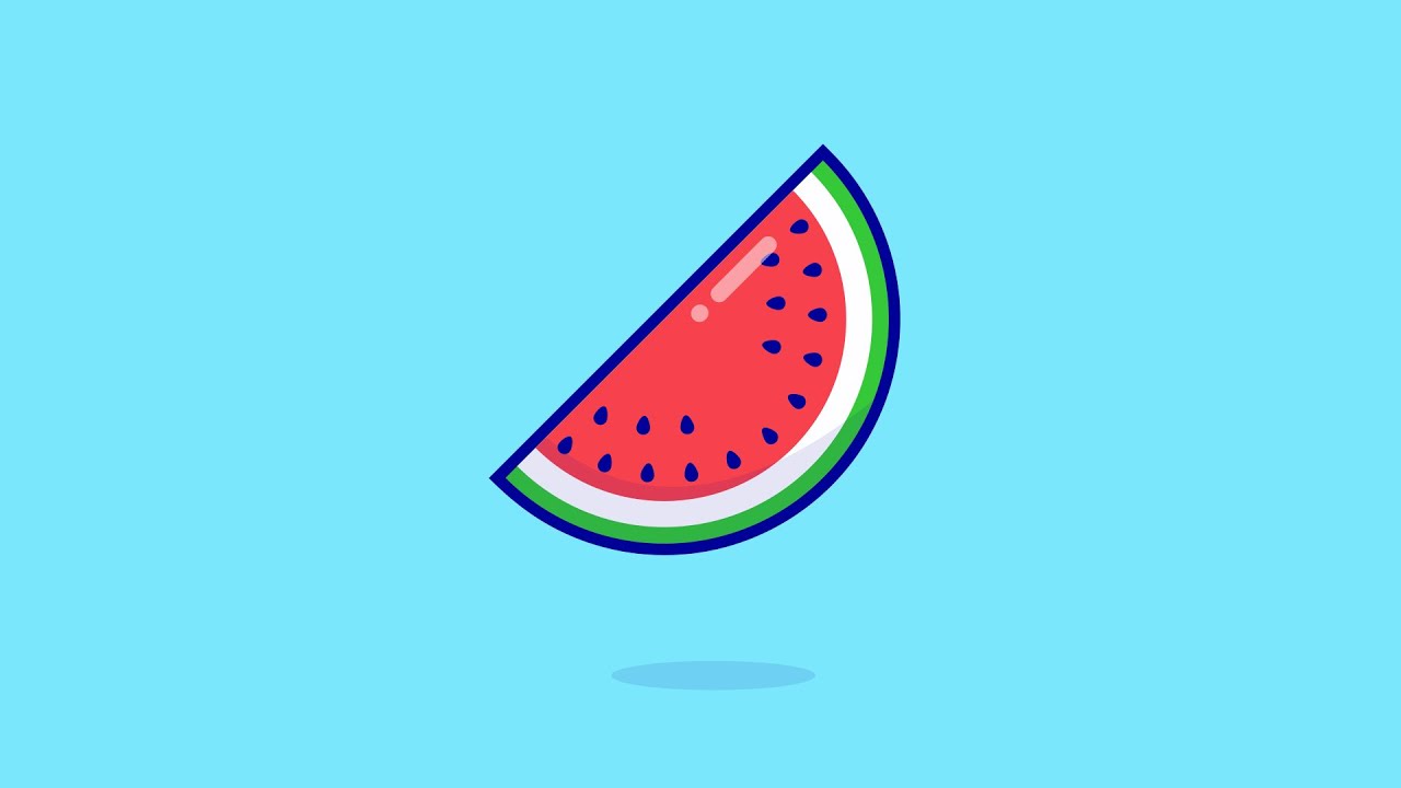 Watermelon Flat Illustration in Inkscape
