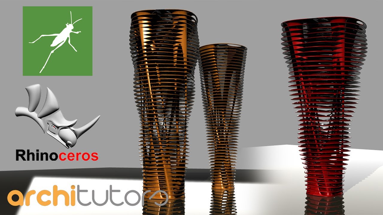 futuristic parametric tower design in grasshopper (weaverbird)