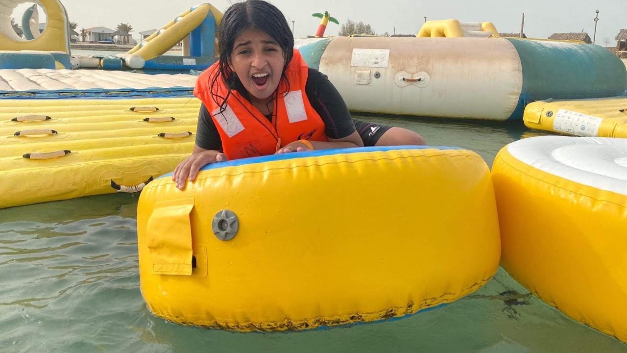 تحديت هيفاء بأكبر العاب مائيه بنص البحر 😱