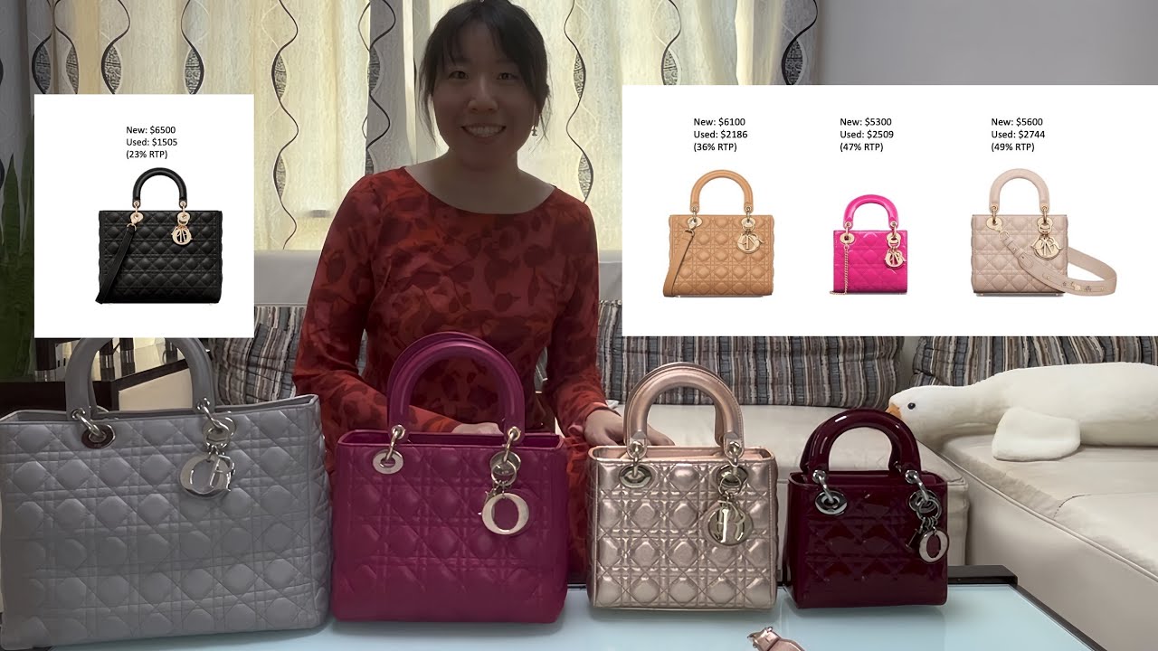 Lady Dior 4 sizes comparison. Is this the best designer handbag to buy secondhand?