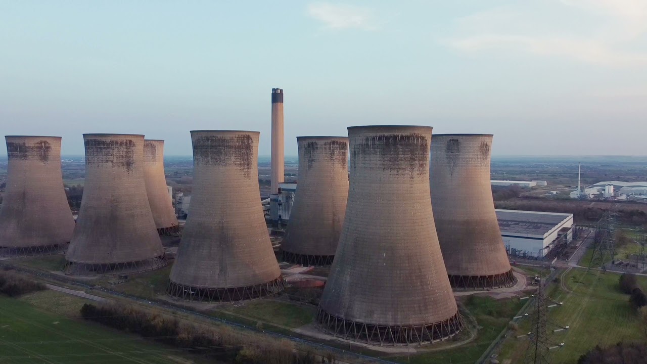 Eggborough power station Amazing towers seen by Drone