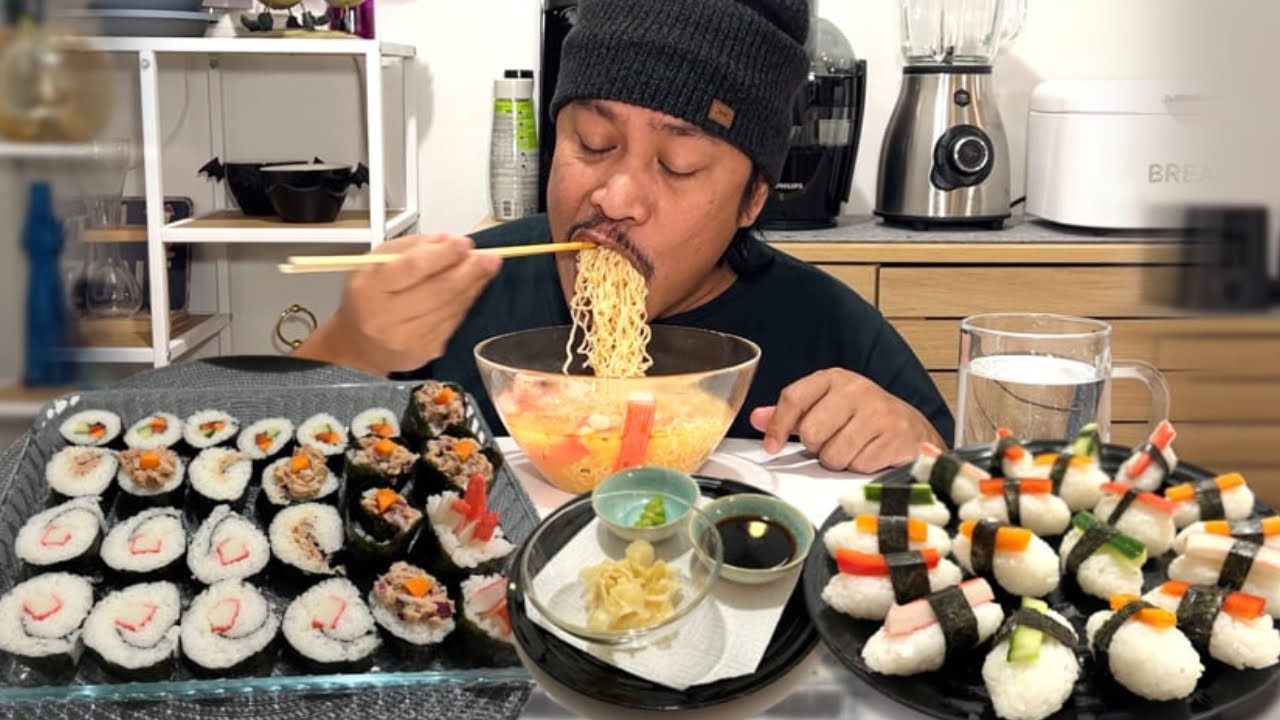 HOMEMADE SUSHI BANDE-BANDEHADO AT RAMEN!!! Japanese Food. Filipino. Mukbang & Recipe.