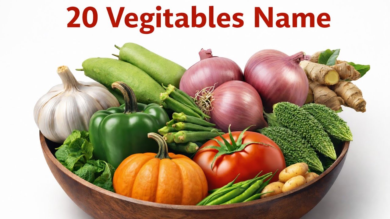 20 Vegitables Name English to हिंदी | 20 सब्जियों के नाम हिंदी में Part 2 | it's Study time 
